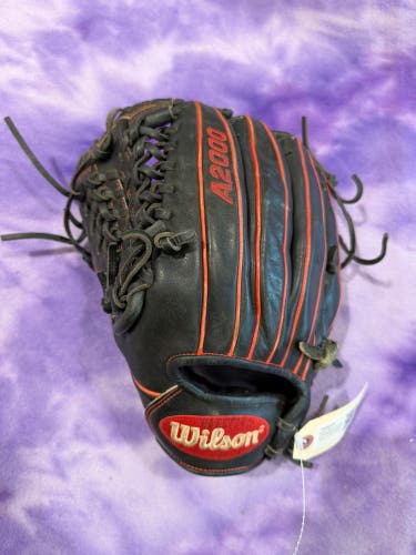 Black Wilson A2000 LH Outfield Baseball Glove 12.25" (Used)