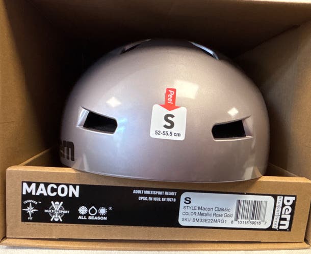 Small Bern Bike Helmet (New) metallic rose gold