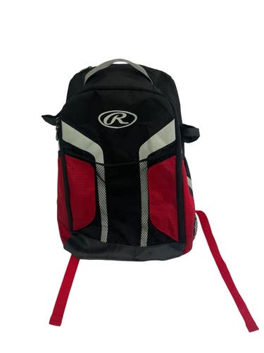 Used Rawlings BB/SB Player Backpack Black And Red 11692-S000155779