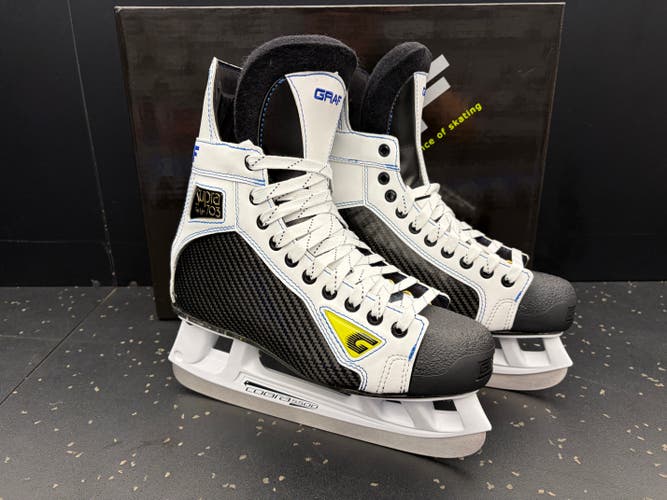 New SPECIAL EDITION Graf G703 Hockey Skates Regular Width MULTIPLE SIZES (G703-CUSTOM)(BLUE/WHT)