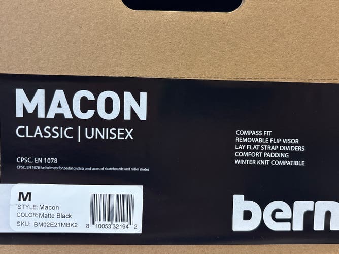 Medium Bern Bike Helmet (New) matte black
