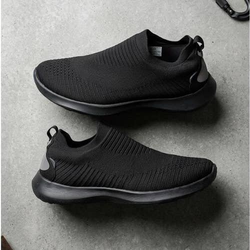 Vessi Mens 10 Everyday Move Slip-On Waterproof Black Knit Sneakers Shoes