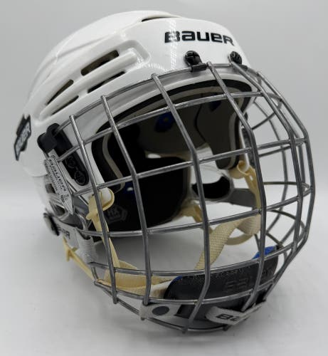 White Medium Bauer 5100 Helmet w/ Cage