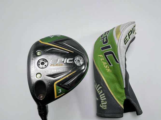 LEFTY Callaway EPIC Flash Sub Zero 3 Fairway 15* HZRDUS Smoke Black Stiff LH HC