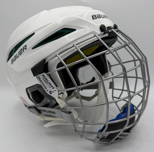 Large White Senior Bauer IMS 11.0 Helmet Combo