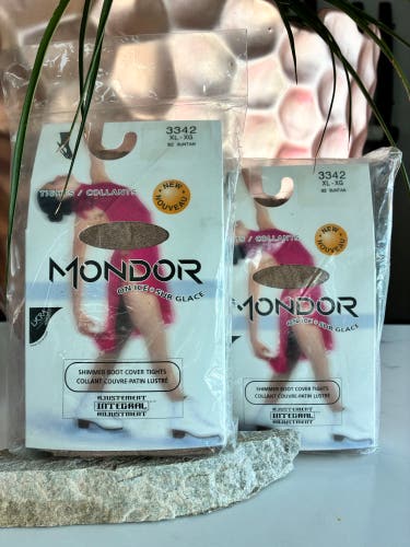 (New) Over-Boot Tights, Two Pairs Suntan, Size XL