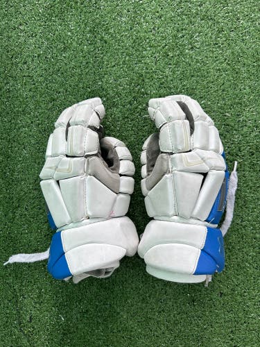 White 12" Under Armour Command Pro Lacrosse Gloves (Used)