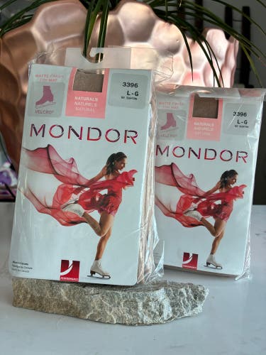 (New) Over-Boot Tights, Two Pairs Suntan, Size L