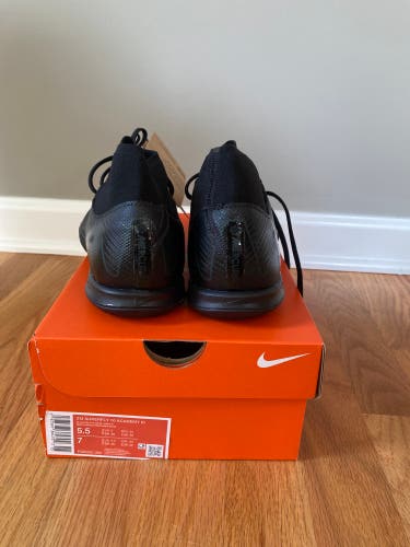 Black Unisex Size M 5.5 (W 6.5) Nike Mercurial Superfly Indoor Cleats (New)