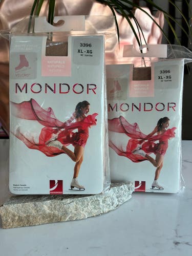 (New) Over-Boot Tights, Two Pairs Suntan, Size XL
