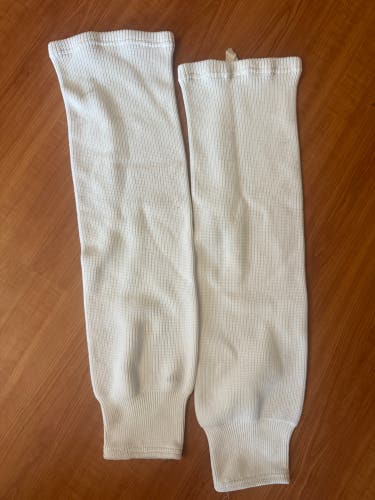 White Senior Large CCM Custom Sublimated Socks (Used)