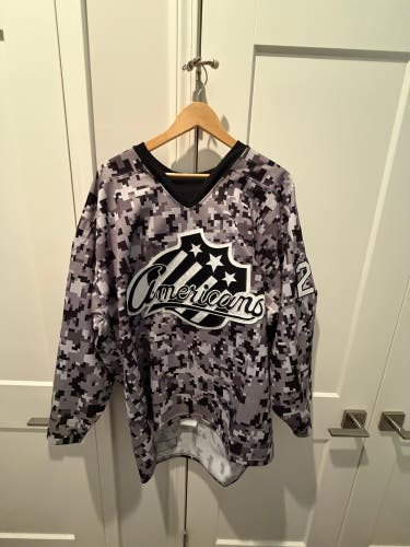 SIGNED Large Jason Akeson Military Appreciation Night Rochester Americans Jersey
