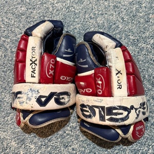 Eagle X70 Leather Navy Red White Hockey Player Gloves 14" Canada