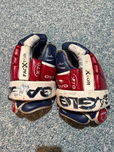 Eagle X70 Leather Navy Red White Hockey Player Gloves 14" Canada