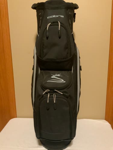 NEW Cobra Golf Cart Bag with 14 Top Dividers (Black) with Rain Hood