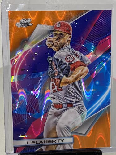 Jack Flaherty St. Louis Cardinals Orange Refractor #'d 10/25 2022 Topps Chrome
