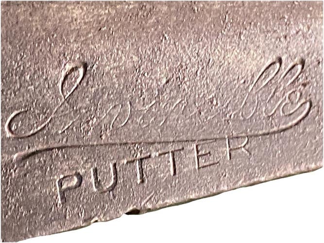 Invincible Putter Hand Forged With Script Letters RH Hickory Shaft Leather Grip
