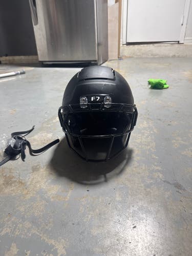 Black Youth Extra Large Schutt F7 Helmet Custom Facemask (Used) + Schutt F7 Airpump