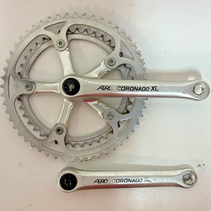 Vintage 1980s Aero Coronado XL 170mm 52/42 Silver Aluminum Road Double Crankset