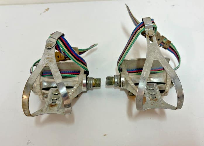 Vintage Maillard France CXC Silver Aluminum Touring Pedals Cristophe Cages