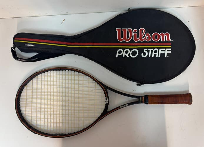Vintage Wilson Pro Staff Large Head Tennis Racquet 4-1/2" Grip & Case EXCELLENT