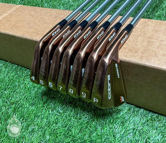 Used Cobra King RF Forged MB Copper Irons 4-PW C-Taper 120 Stiff Steel Golf Set