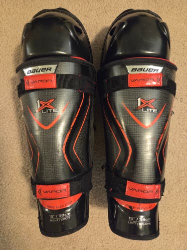 Senior Bauer Vapor 1X Lite 15" Shin Pads (Used)