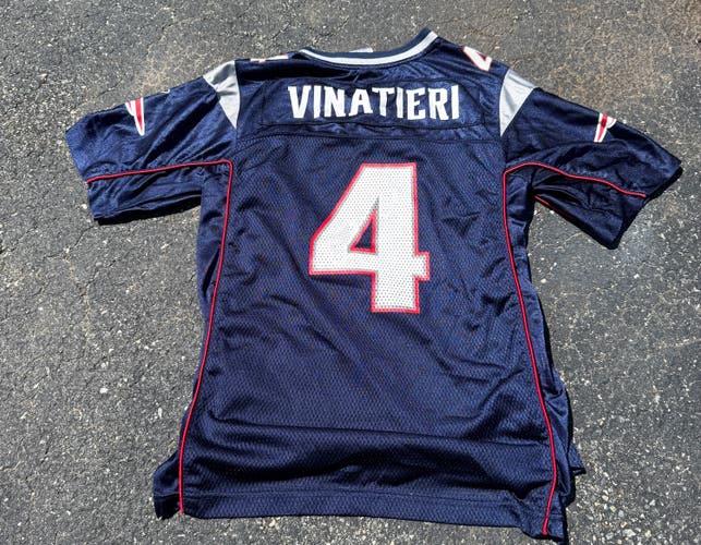 Adam Vinatieri #4 Patriots Reebok NFL Youth L 14-16 Navy Football Jersey (Used)