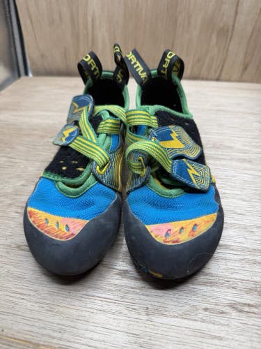 La Sportiva Futura Men's Rock Climbing Shoes, Blue, EU 38 Us 6 Hole In Toe