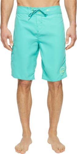 O'Neill Santa Cruz Solid 2.0 Board Shorts Men 33 Aqua High Rise Swimwear GBO3076