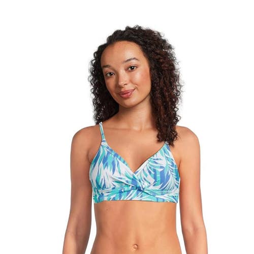 Sunsets Sea Breeze Sandbar Rib Collins Hipster Bikini Top Womens M Blue GBO3189