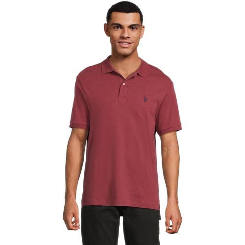 U.S. Polo Assn. Solid Interlock Polo Shirt Mens M Red Cotton Performance GBO3081