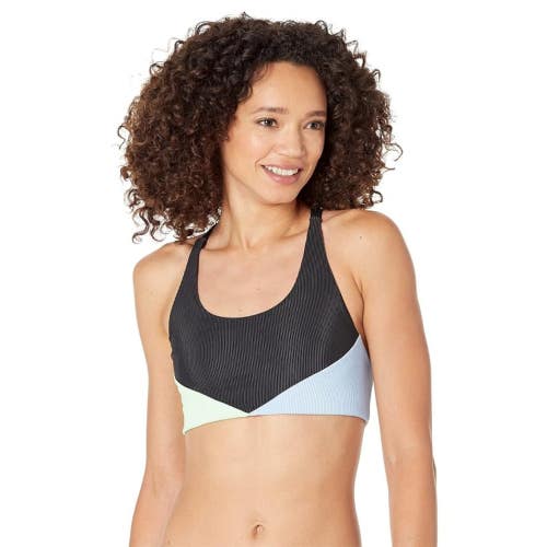 Beach Riot Nora Sports Bra Women's Small Pretty Pastel Ribbed Colorblock GBO3053