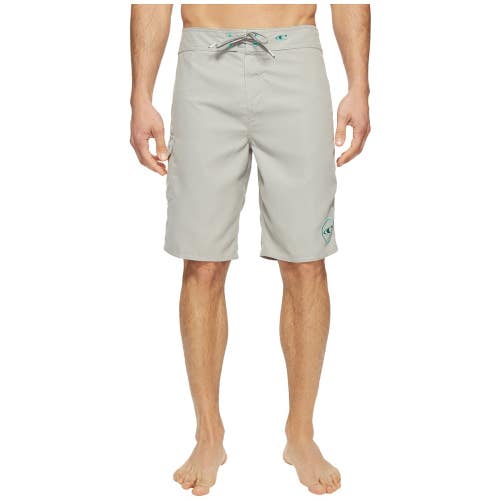 O'Neill Santa Cruz Solid 2.0 Board Shorts Mens 44 Light Gray Swimwear GBO3085