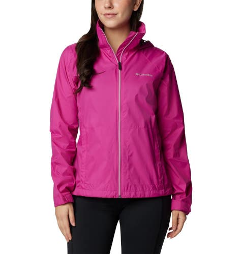 Columbia Switchback III Rain Jacket Women 3X Fuchsia Waterproof Full Zip FTS1599