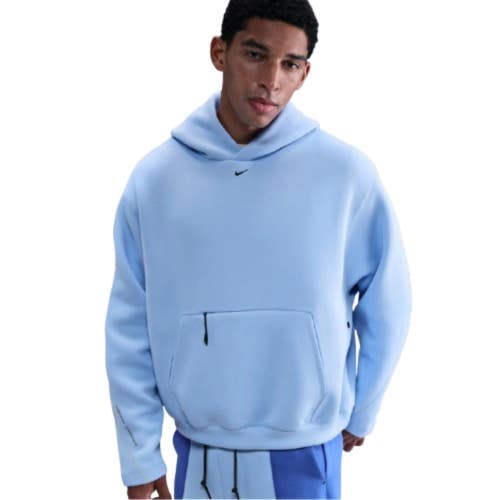 Nike Tech Hoodie Men's XL Azul Swoosh Fleece Embroidered Oversized Fit JAX2005