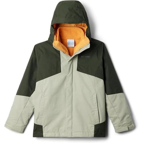 Columbia Bugaboo III Interchange Jacket Boys L Green Waterproof Full Zip JAX1979