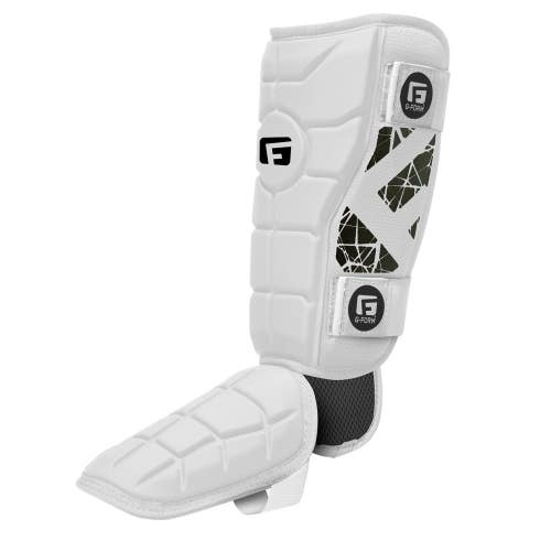 G-Form Elite Adults White Hook & Loop Baseball Batter's Left Leg Guard JAX1965