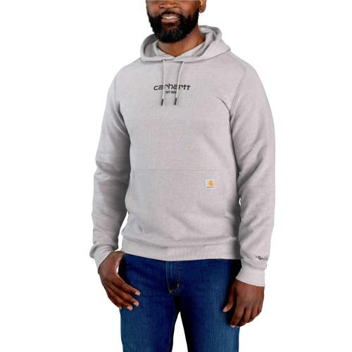 Carhartt Force Work Hoodie Men's Medium Asphalt Heather Logo Graphic JAX1977