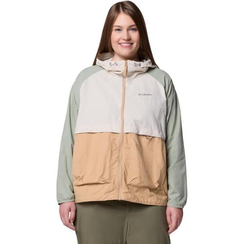 Columbia Spire Valley Windbreaker Jacket Womens 2X Multi Full Zip Hooded JAX1976