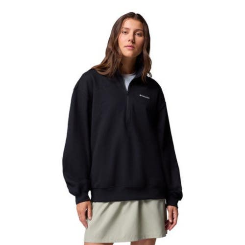 Columbia Aldermore Sweatshirt Women's XL Black Fleece Half Zip Pullover JAX2008