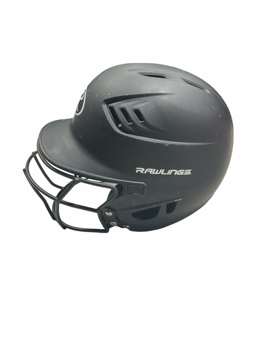 Used Rawlings SZ 6 3/8-7 1/8 Batting Helmet w/Mask Black One Size 11834-S000055616