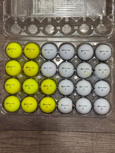 24 TaylorMade Distance+ Golf Balls - Mostly 5A Mint Condition