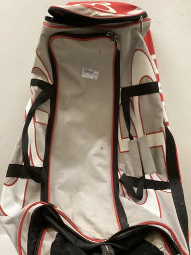 Used BoomBah RED/WHITE ROLLER BAG BB/SB Player Wheeled Bag Red And Silver 11725-S000506290