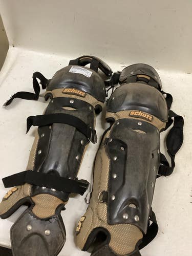 Used Schutt N13 Catchers Leg Guards Black Junior 11725-S000506294