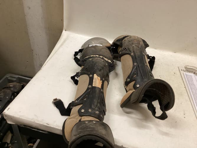 Used Rawlings SHIN GUARDS Catchers Leg Guards Black Junior 11725-S000506295