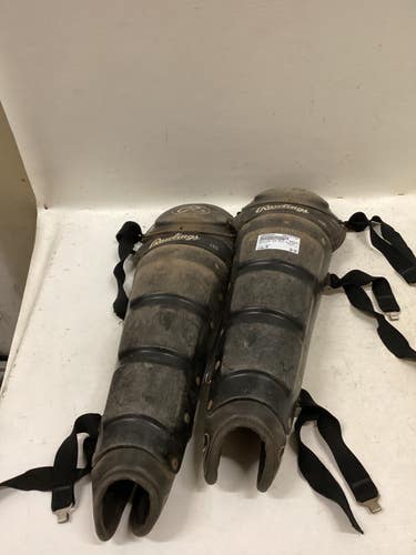 Used Rawlings ULG Catchers Leg Guards Black Junior 11725-S000506299