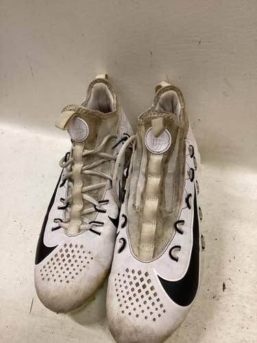 Used Nike LAX Cleats Mens White And Optic Yellow Senior 11 11725-S000506479