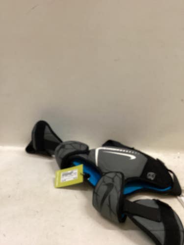 Used Nike VAPOR LT YOUTH Lacrosse Shoulder Pads Grey And Royal Blue MD 11725-S000503516