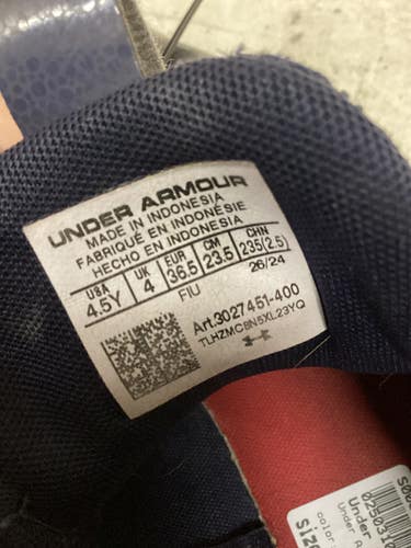 Used Under Armour FREEDOM BB/SB Cleats Navy Blue Junior 04.5 11725-S000507042